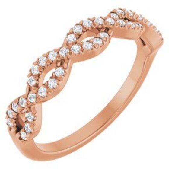 14K Rose Gold 0.17 CTW Natural Diamond French-Set Anniversary Band